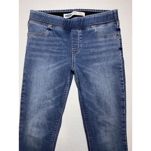 Old Navy Jegging Women Sz 12 Elastic Waist Inseam is 28 Blue Denim - Picture 2 of 16